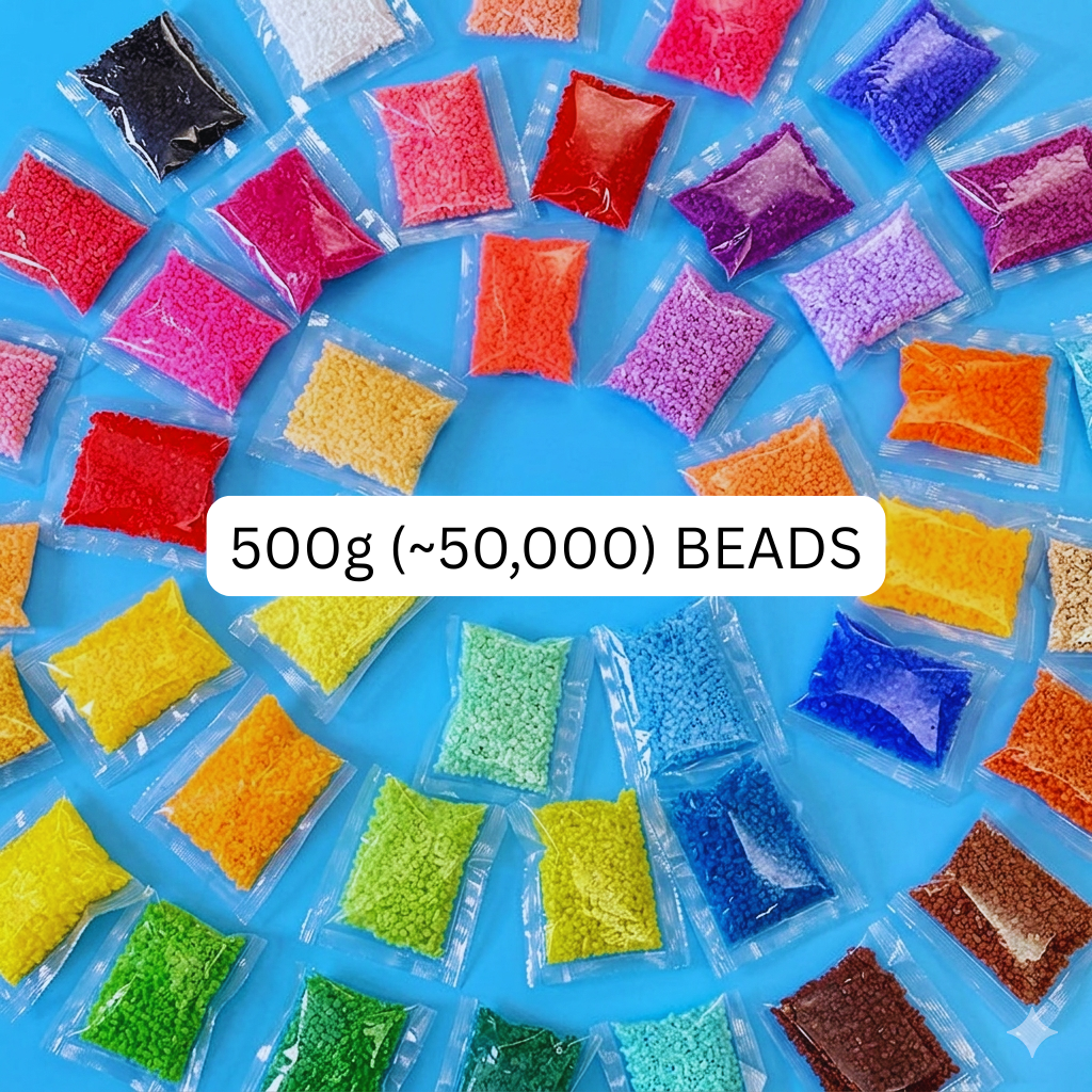 Fuse Beads BULK Pack — 500g (~50,000 Beads) | Single Color | Best Value | 2.6mm