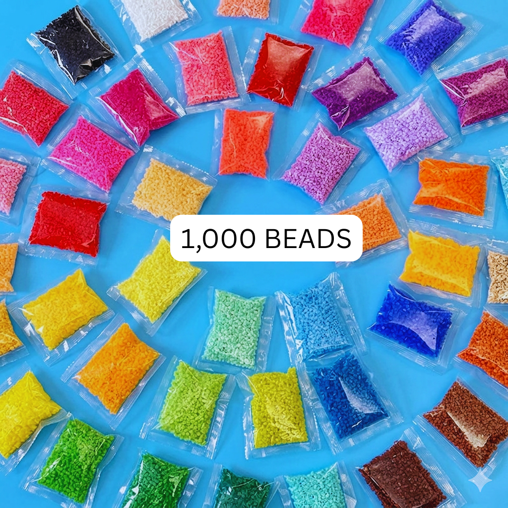 Fuse Beads Refill Pack — 1,000 Beads | Single Color | 2.6mm Mini | 300+ Colors